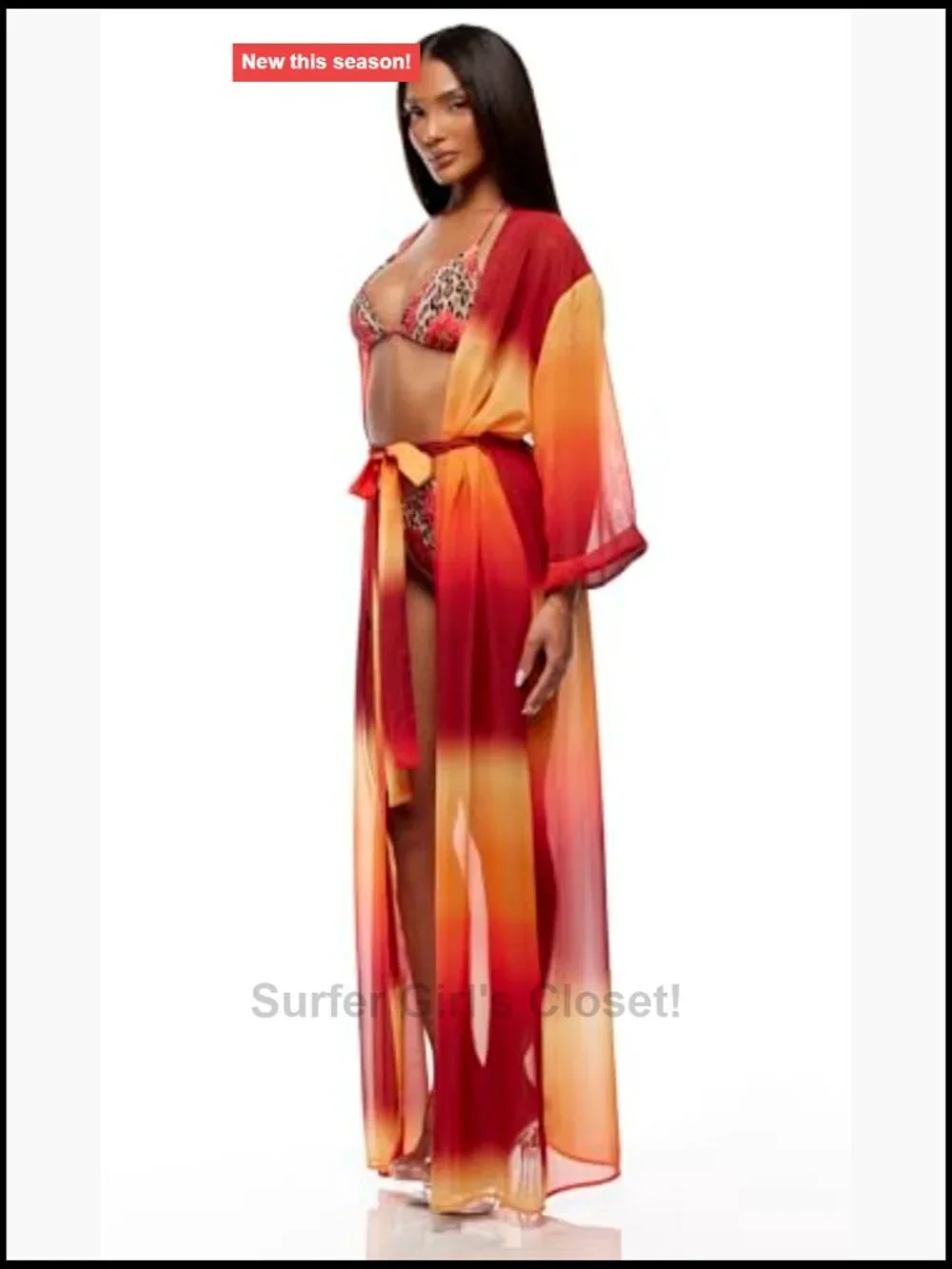 Polyester Mesh Pool Kimono Swim Cover Up Relaxed Fit